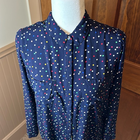 Joules Navy Elvina Multispot Blouse - 6 US - Picture 1 of 6